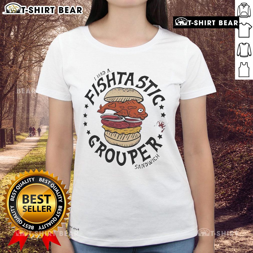 Top Tampa Bay Buccaneers 'I Had A Fishtastic Grouper Sandwich' tee by Guy Fieri, perfect for NFL fans and food lovers.