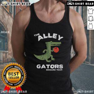 Top The Alley Gators Bowling Team Tank Top featuring vibrant graphics and sporty design for bowling enthusiasts.