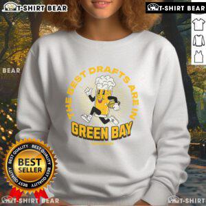 Green Bay Wisconsin beer mascot sweatshirt featuring vibrant design, perfect for fans of local brews and cozy apparel.