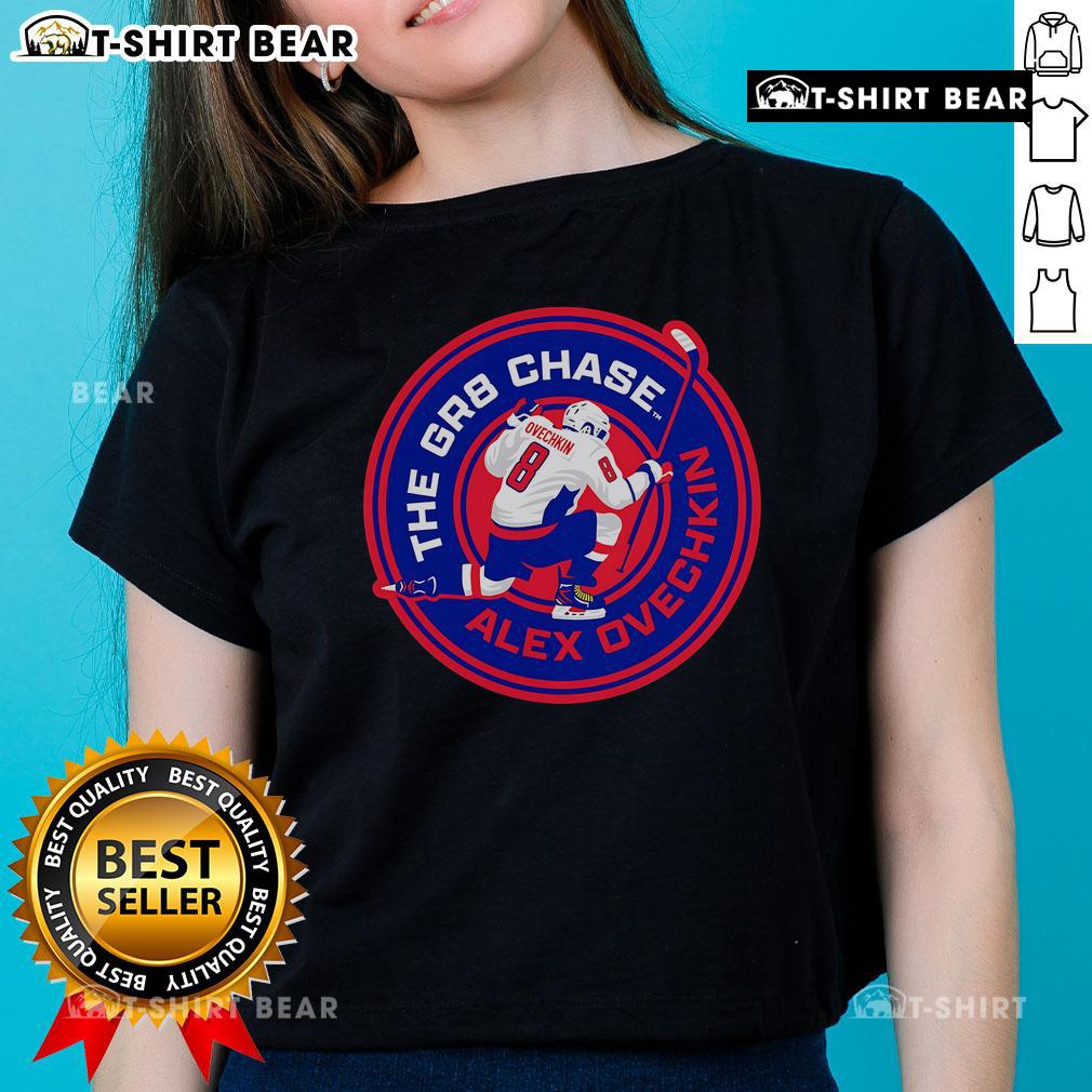 Top The GR8 Chase Alexander Ovechkin Washington Capitals ladies tee showcasing team spirit and style for female fans.
