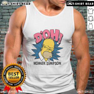 Alt Text: Homer Simpson 'Doh' tank top design from The Simpsons featuring a vibrant graphic and classic cartoon style.