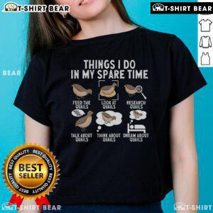 Quail bird lover ladies tee featuring fun designs, perfect for showcasing hobbies in spare time. Stylish and comfortable.