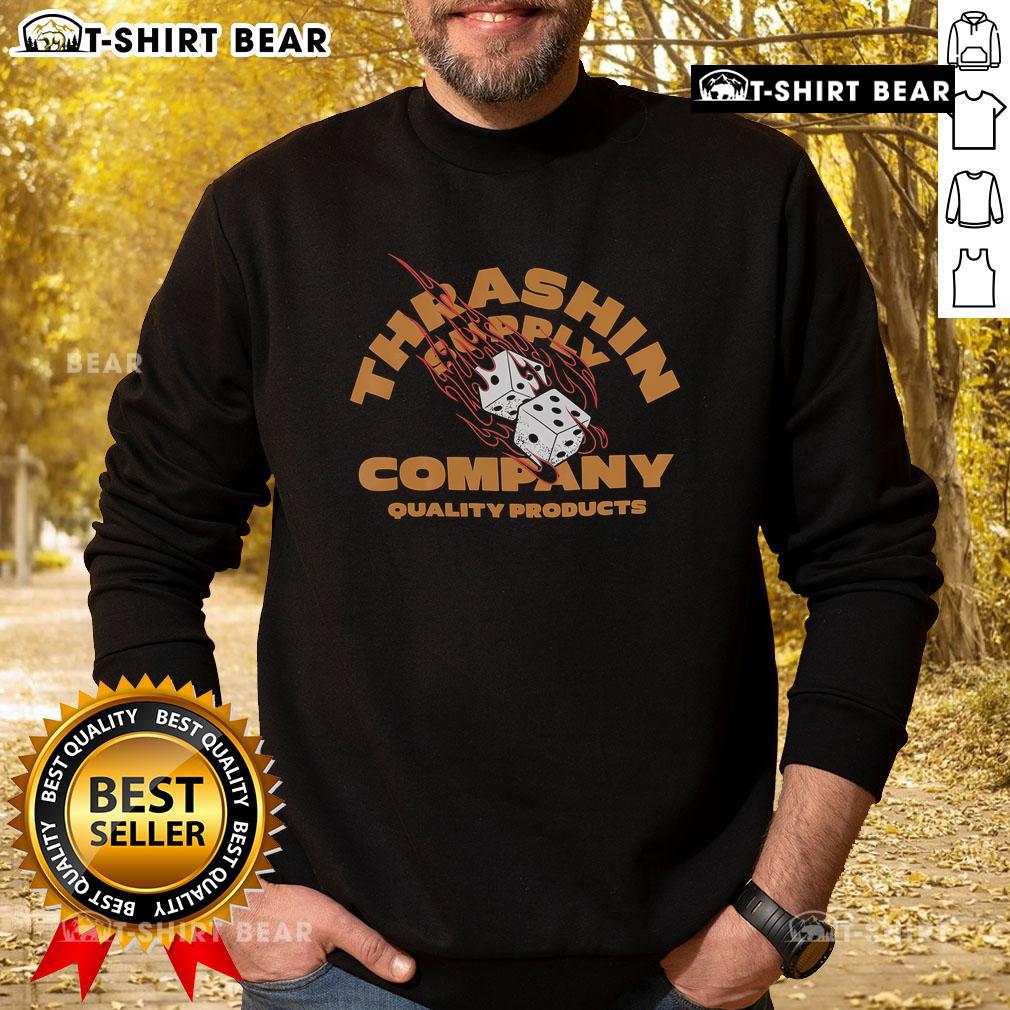 Top Thrashin Supply Company quality products sweatshirt featuring a stylish design and comfortable fit for everyday wear.