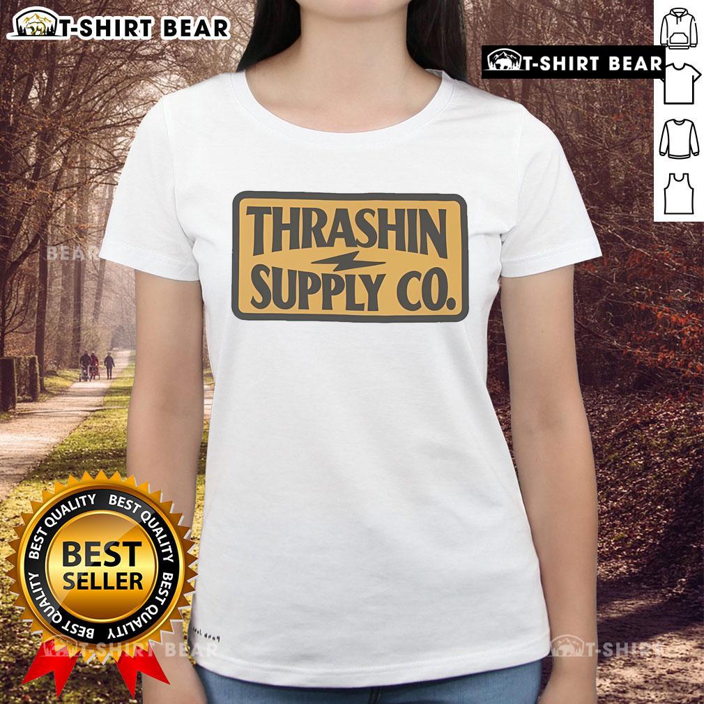 Top Thrashin Supply Stamp Ladies Tee featuring a stylish design, perfect for casual wear and fashion enthusiasts.