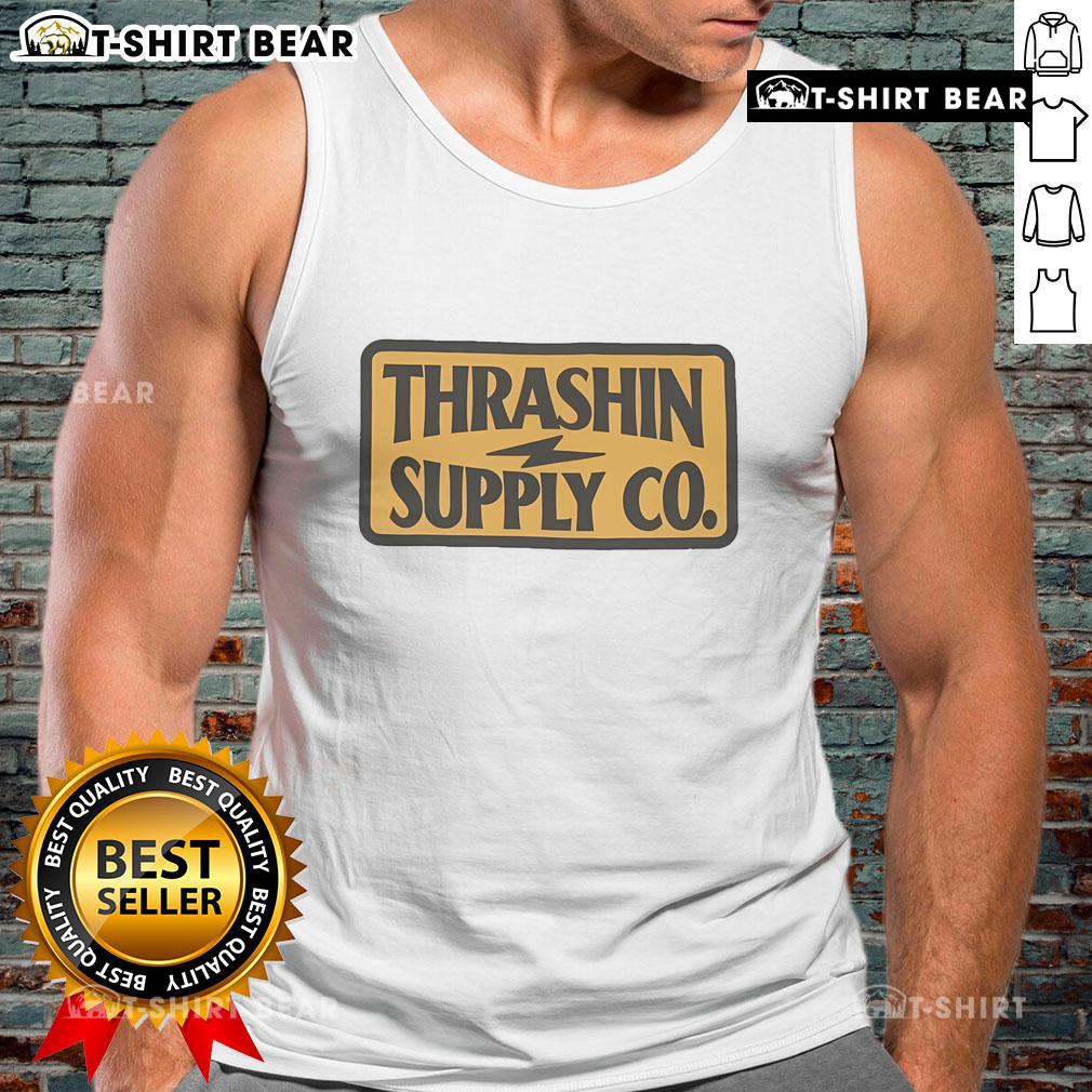Top Thrashin Supply Stamp Tank Top featuring bold graphic design and comfortable fit, perfect for casual summer wear.