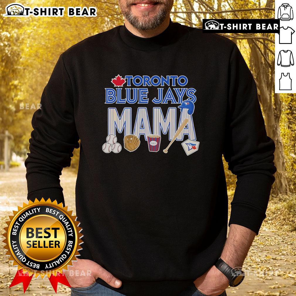 Cozy Top Toronto Blue Jays Mama Mother's Day sweatshirt featuring team colors and logo, perfect for baseball-loving moms.