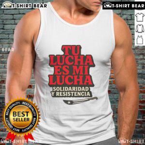Top Tu Lucha Es Mi Lucha tank top featuring vibrant graphics, perfect for expressing your passion for wrestling.
