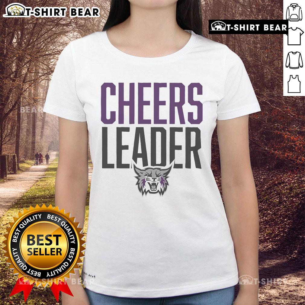 Top Weber State Wildcats Cheers Leader Ladies Tee showcasing team spirit and vibrant design for fans and supporters.
