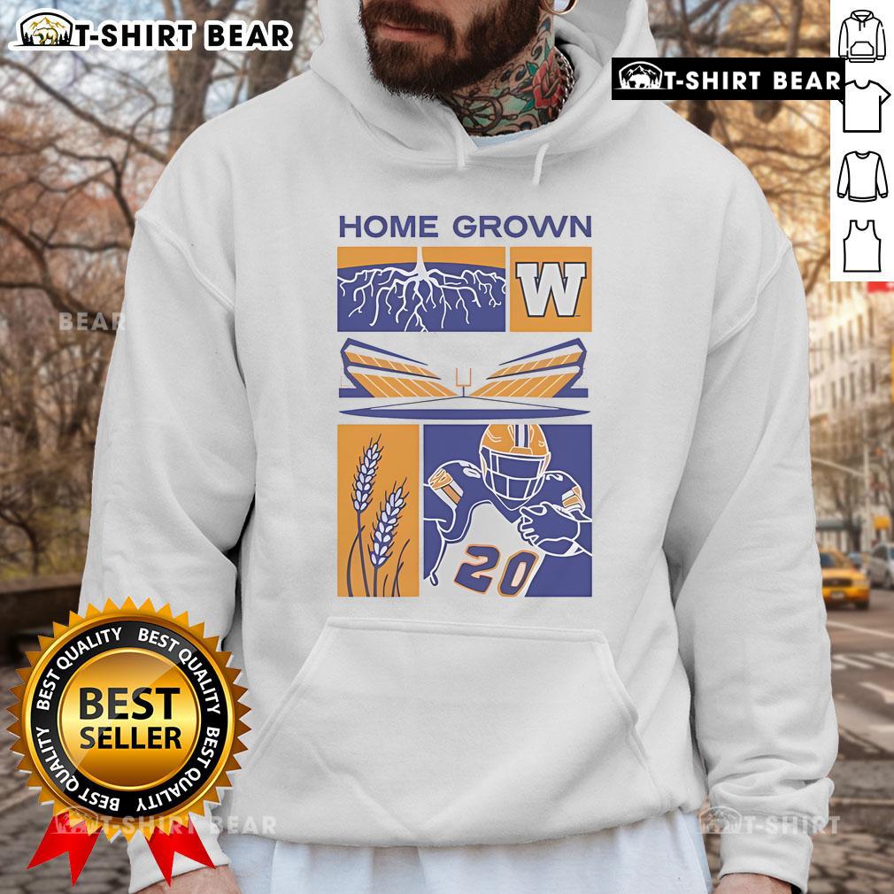 Top Winnipeg Blue Bombers football home-grown hoodie featuring team colors and logo, perfect for fans.