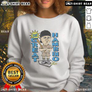 Top Women's The Sandlot The Great Hambino Sweatshirt featuring a vintage design and cozy fabric for fans of the classic film.