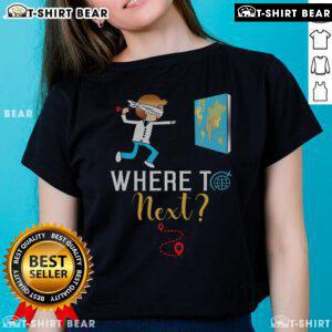 Top World Traveler Ladies Tee for International World Travelers showcasing stylish travel-themed design.