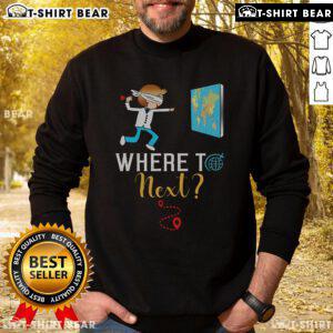 Cozy sweatshirt featuring 'Top World Traveler' design, perfect for international world travelers and adventure enthusiasts.