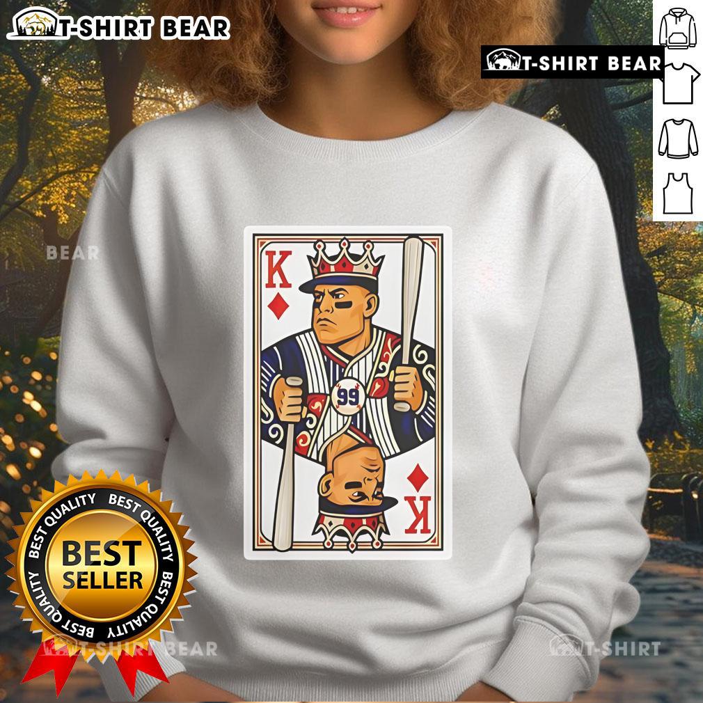 Awesome Aaron Judge Diamond King Card Sweatshirt featuring a stylish graphic of the baseball star in vibrant colors.