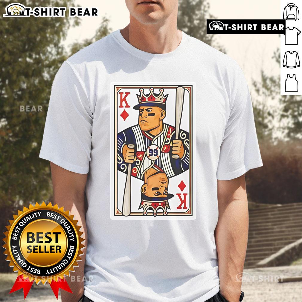 Awesome Aaron Judge Diamond King Card T-Shirt featuring vibrant graphics of the MLB star, perfect for baseball fans.