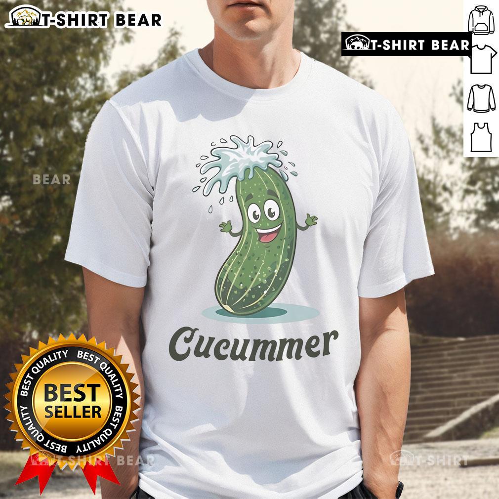 Alt Text: Funny Nice Cucumber Dick Lazers T-Shirt featuring a playful graphic design, perfect for casual wear and humor lovers.