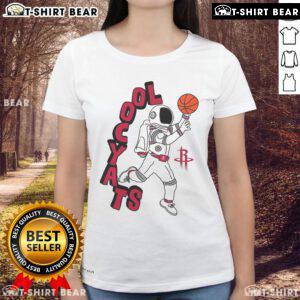 Alt Text: Stylish Houston Rockets NBA X Staycool mascot tee for ladies, showcasing team spirit and comfort at the stadium.