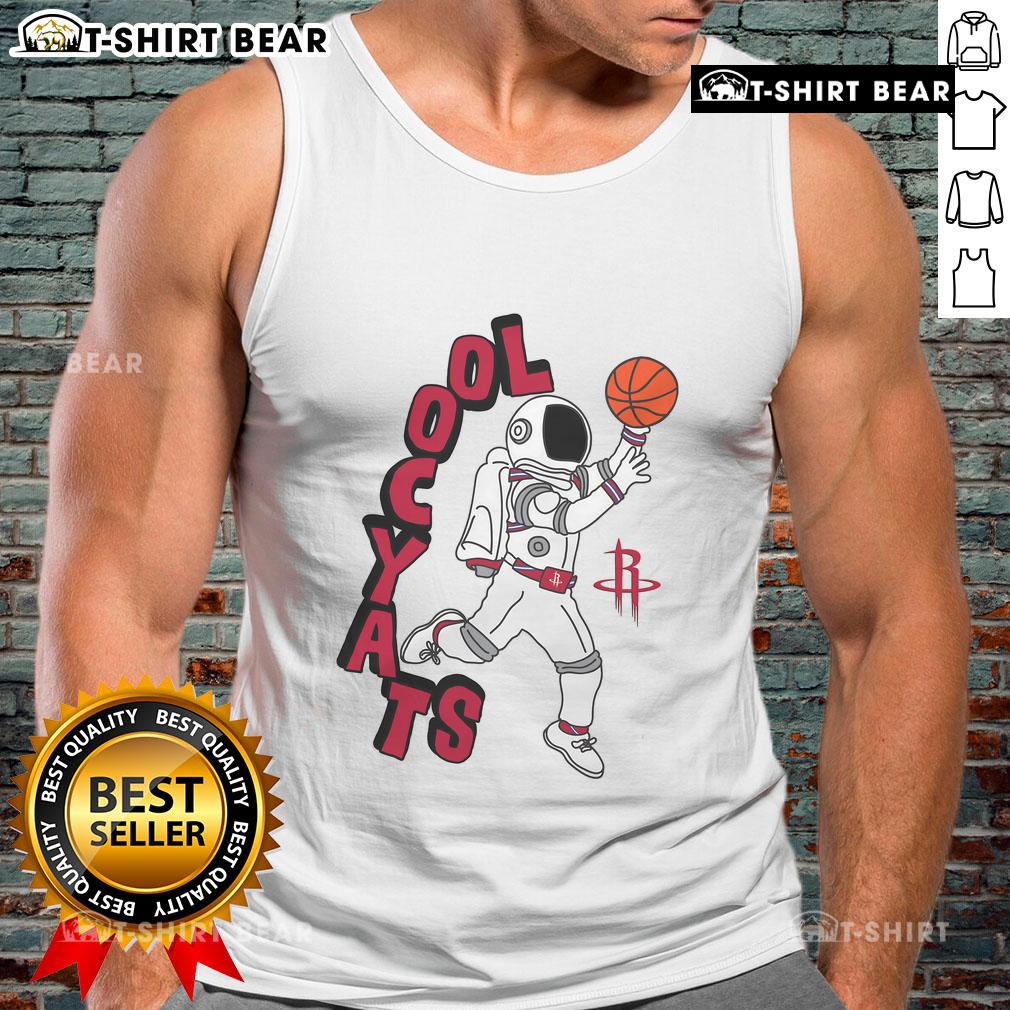 Stylish Houston Rockets tank top featuring Staycool mascot, perfect for NBA fans and game day essentials.