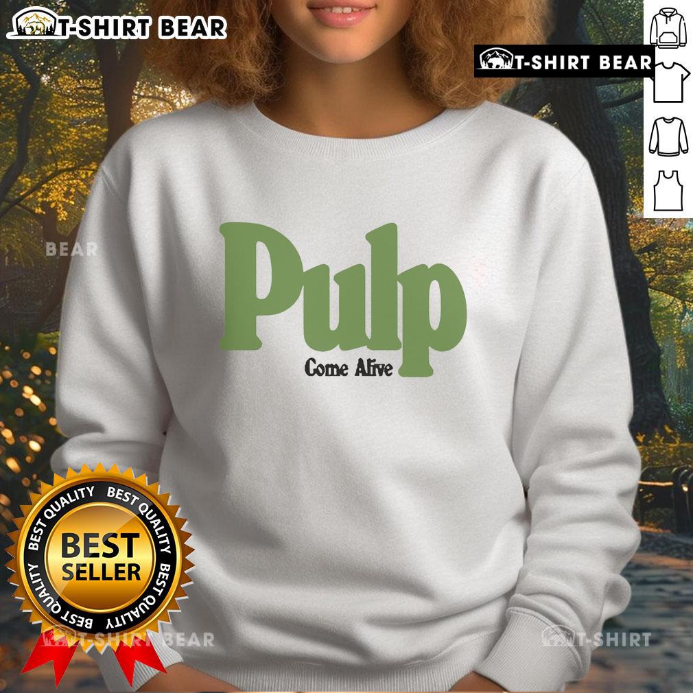 Nice Pulp Come Alive Ecru Sweatshirt displayed on a model in a stylish urban setting, showcasing its trendy design.