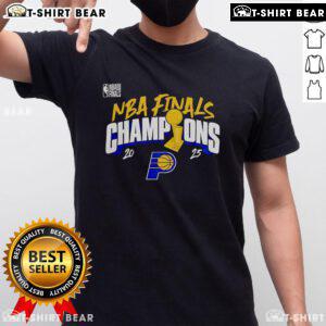 Official 2025 NBA Finals Champions Indiana Pacers T-Shirt featuring team logo and championship graphics.