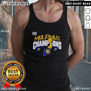 Alt Text: Official 2025 NBA Finals Champions Indiana Pacers tank top featuring team logo and vibrant colors.