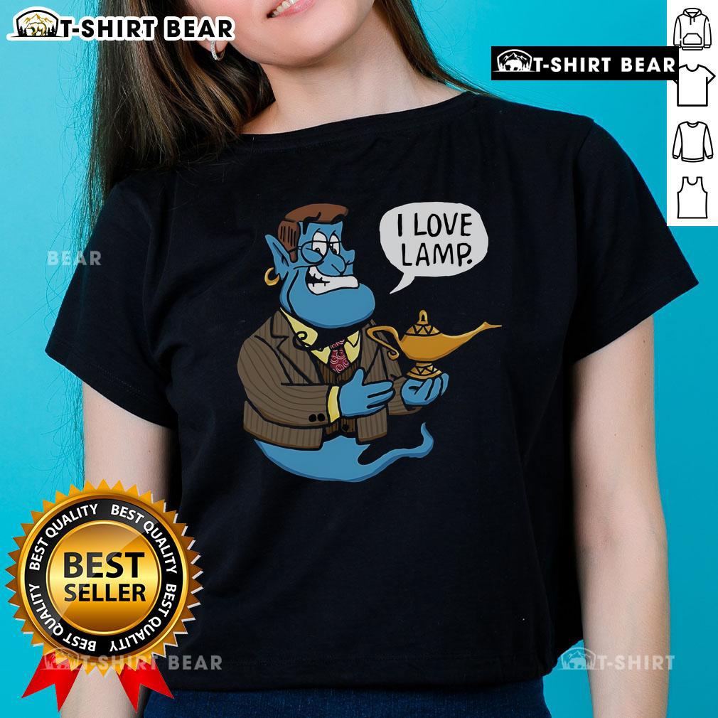 Official Anchor Genie I Love Lamp Ladies Tee featuring a stylish design perfect for fans of unique graphic shirts.