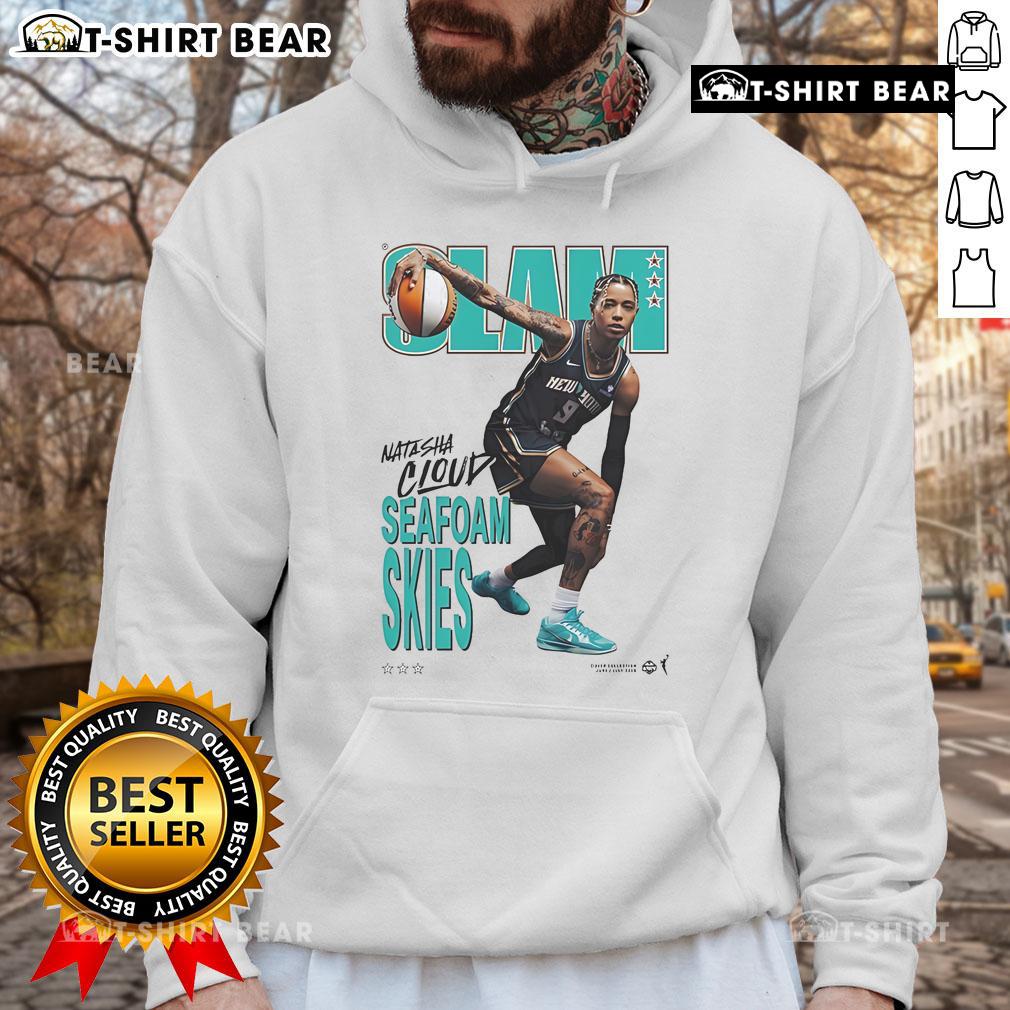 Official Natasha Cloud Slam Seafoam Skies Hoodie featuring a vibrant design perfect for fans and athletes.
