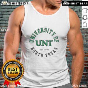 Vintage North Texas Mean Green Circle Tank Top featuring classic logo design, perfect for fans and casual wear.