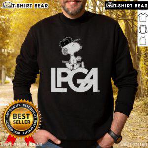 Official Peanuts x LPGA Snoopy sweatshirt featuring a playful design perfect for golf fans and Peanuts lovers.