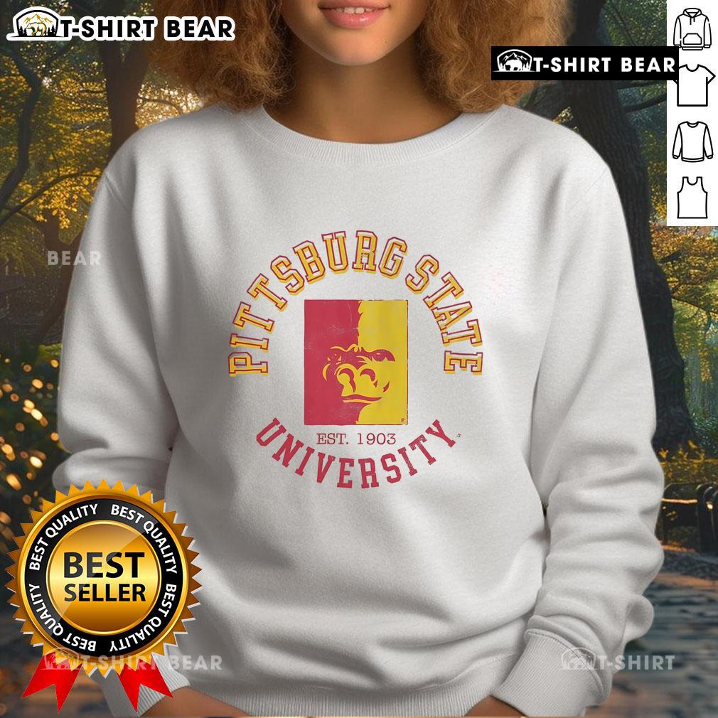 Official Pittsburg State Gorillas Circle Vintage Sweatshirt featuring a classic design in vibrant colors for fans.