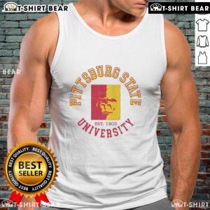 Vintage tank top featuring Pittsburg State Gorillas logo, perfect for fans and collectors of PSU apparel.