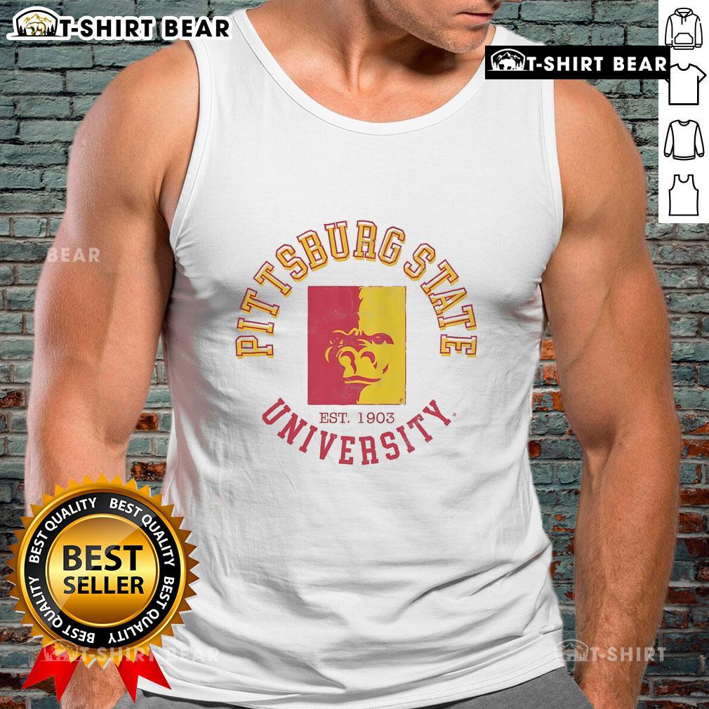 Vintage tank top featuring Pittsburg State Gorillas logo, perfect for fans and collectors of PSU apparel.