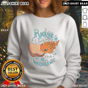 Official Pudge Controls The Weather Sweatshirt featuring a unique design and vibrant colors, perfect for fans and casual wear.