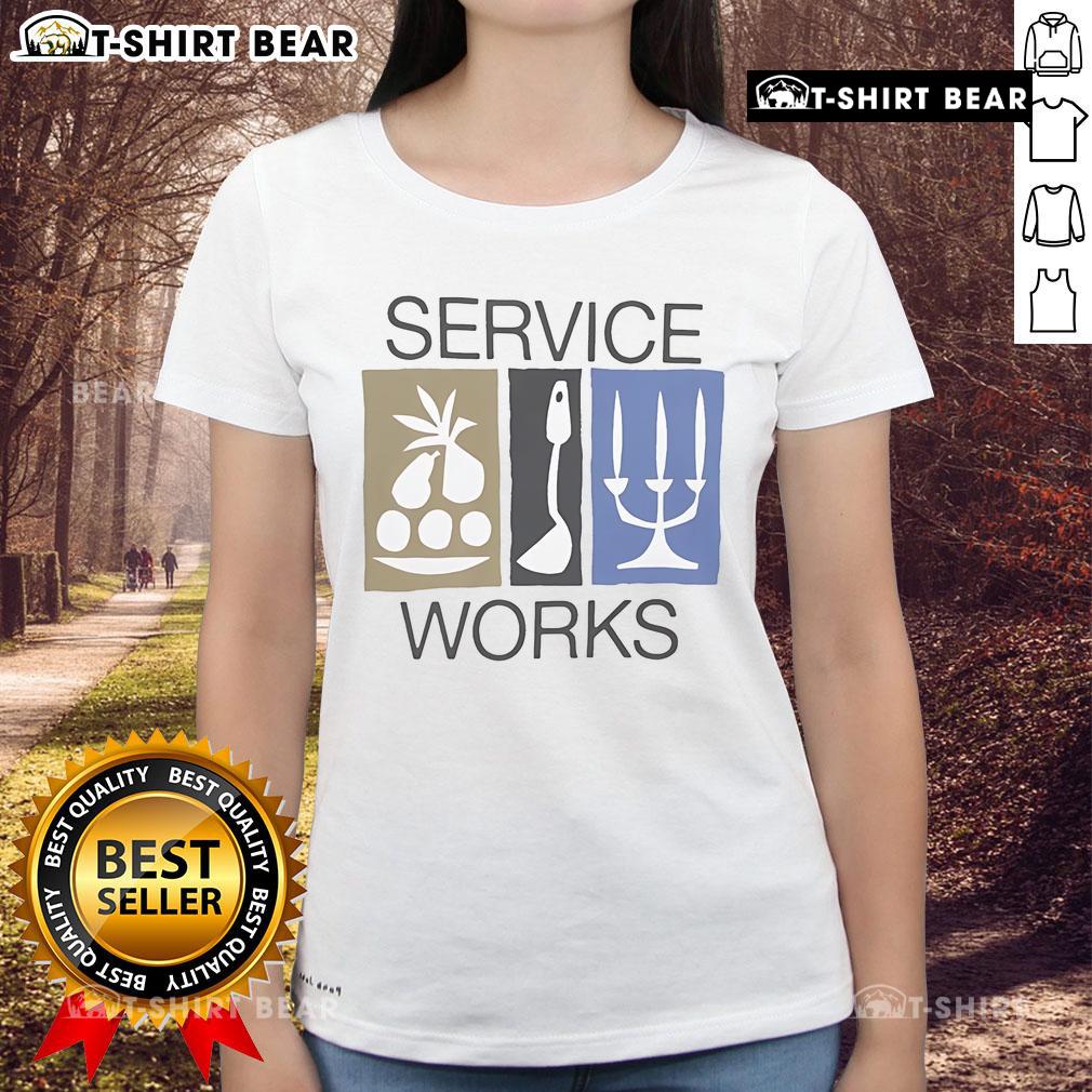 Official Service Works Nourish Ladies Tee in vibrant colors, showcasing a stylish design for womens casual wear.