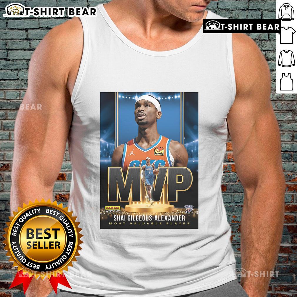 Official Shai Gilgeous-Alexander MVP tank top for the 2024-2025 NBA Most Valuable Player season, featuring bold graphics.