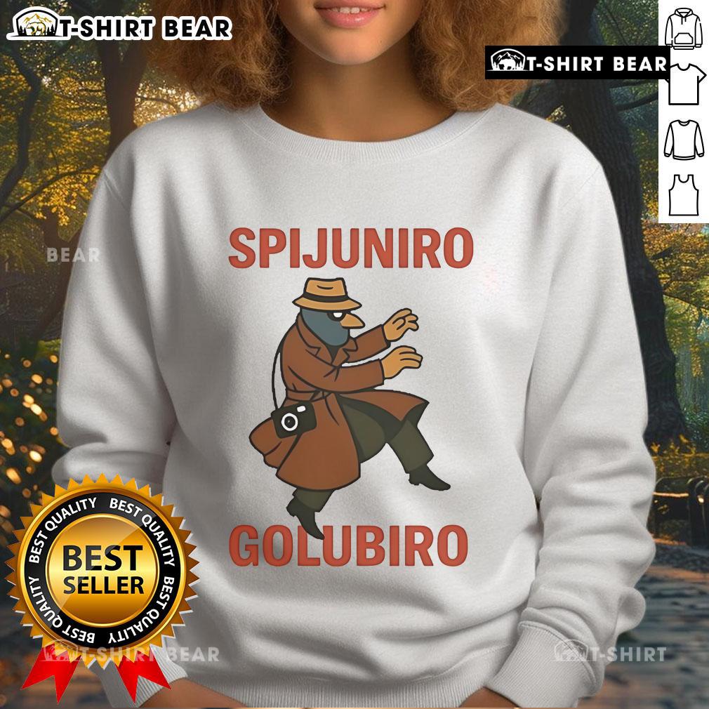 Official Spijuniro Golubiro Sweatshirt in navy blue, featuring a stylish design and comfortable fit for casual wear.