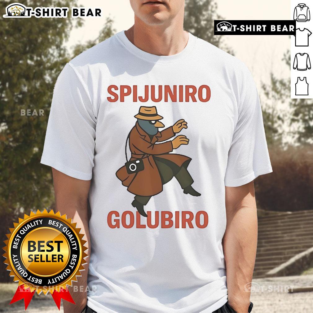 Official Spijuniro Golubiro T-Shirt featuring a unique design and vibrant colors for fans of the brand.