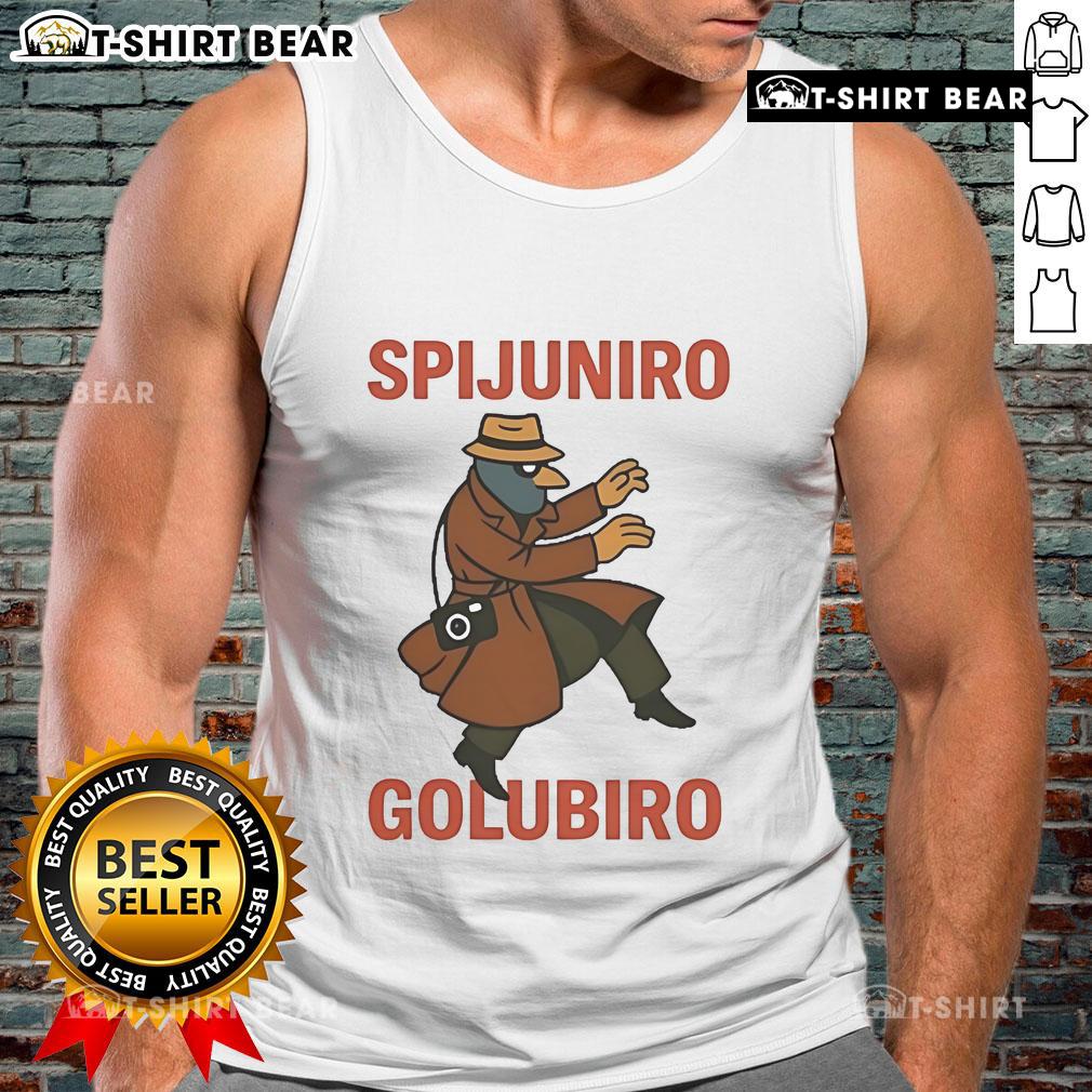 Official Spijuniro Golubiro tank top featuring a stylish design, perfect for casual wear and summer outings.