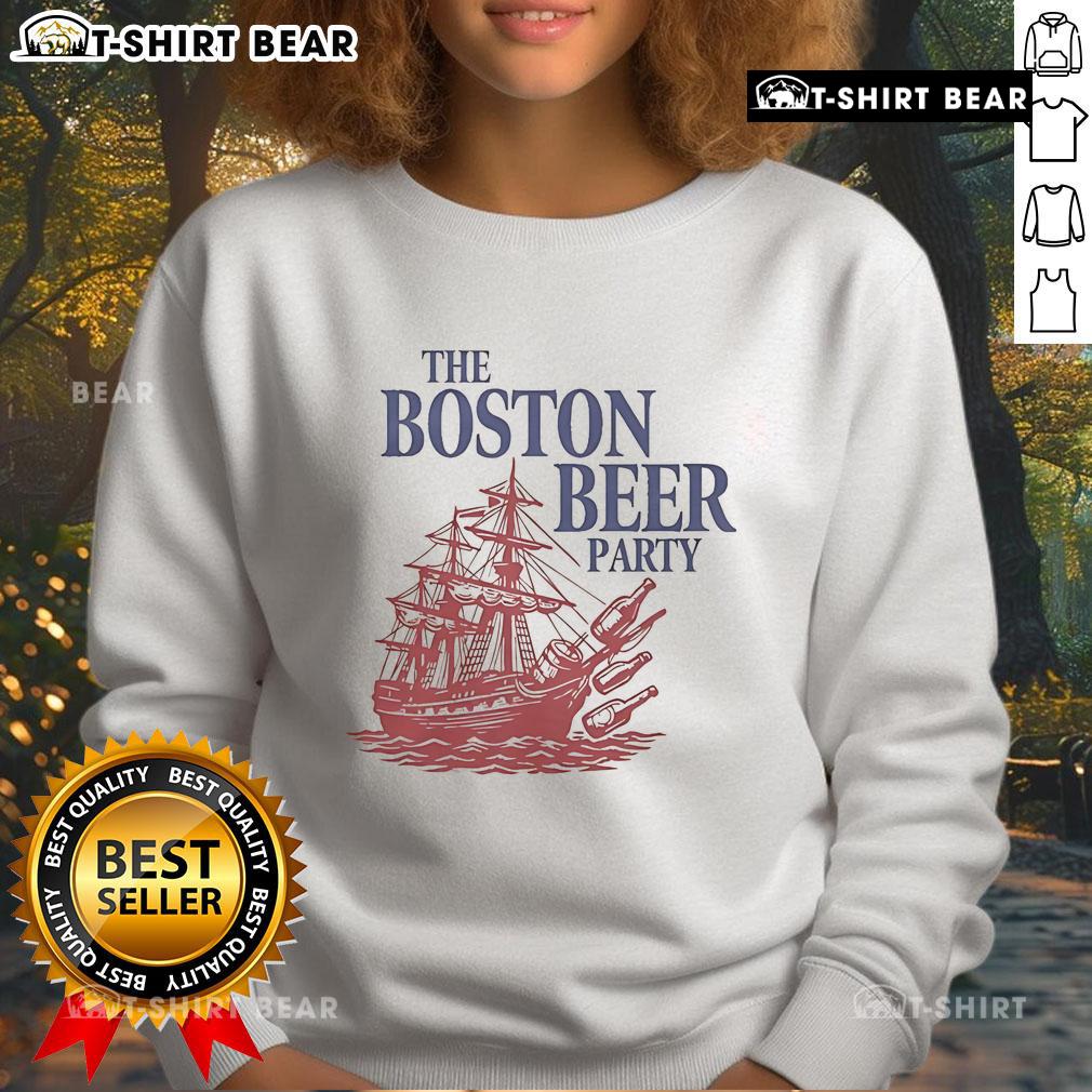 Alt Text: Official Boston Beer Party sweatshirt featuring a vibrant design, perfect for beer enthusiasts and event supporters.