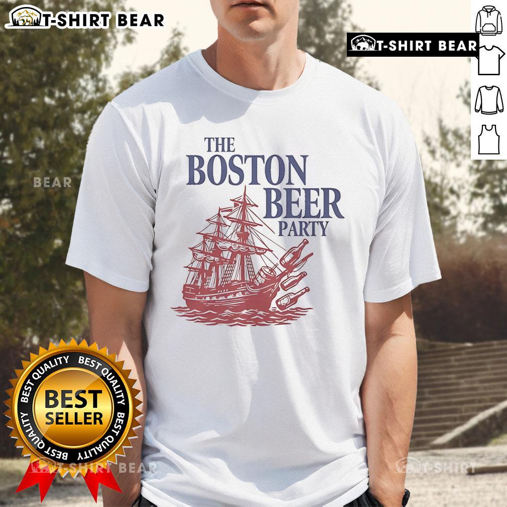 Alt Text: Official The Boston Beer Party T-Shirt featuring a vintage design and vibrant colors, perfect for beer enthusiasts.