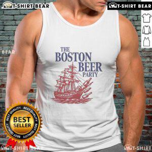 Official Boston Beer Party tank top featuring vibrant design, perfect for summer events and beer enthusiasts.