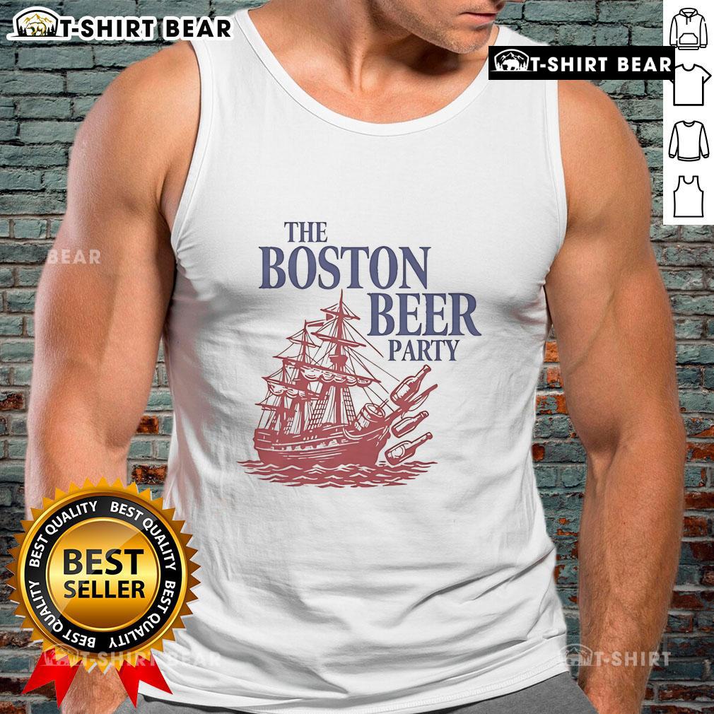 Official Boston Beer Party tank top featuring vibrant design, perfect for summer events and beer enthusiasts.