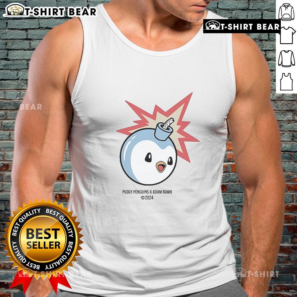 Alt Text: Official The Hundreds Pudgy Penguins x Adam Bomb tank top featuring vibrant graphics and a stylish design.