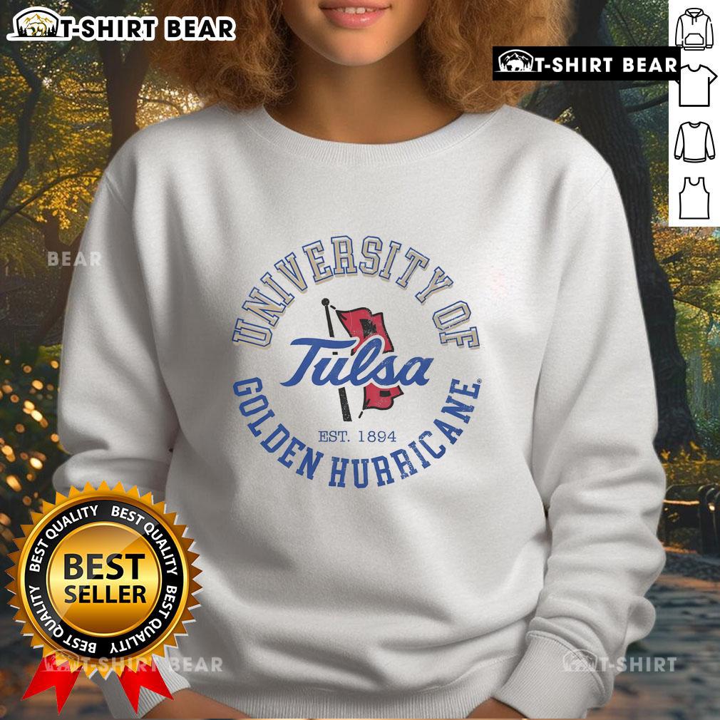 Vintage Tulsa Golden Hurricane Circle sweatshirt featuring vibrant team colors and logo for fans and collectors.