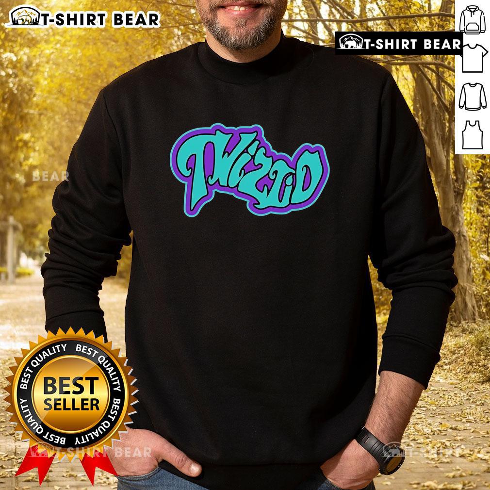 Alt Text: Official Twiztid Mostasteless 8-Bit Wavy Logo Sweatshirt featuring vibrant graphics and a stylish design.