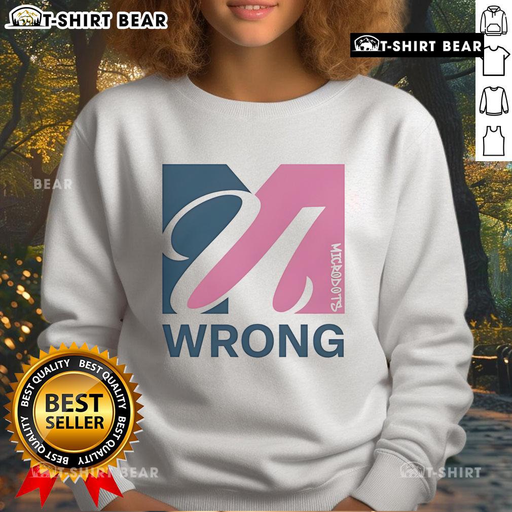 Official U Wrong Logo Sweatshirt in black featuring bold logo design for stylish and comfortable casual wear.