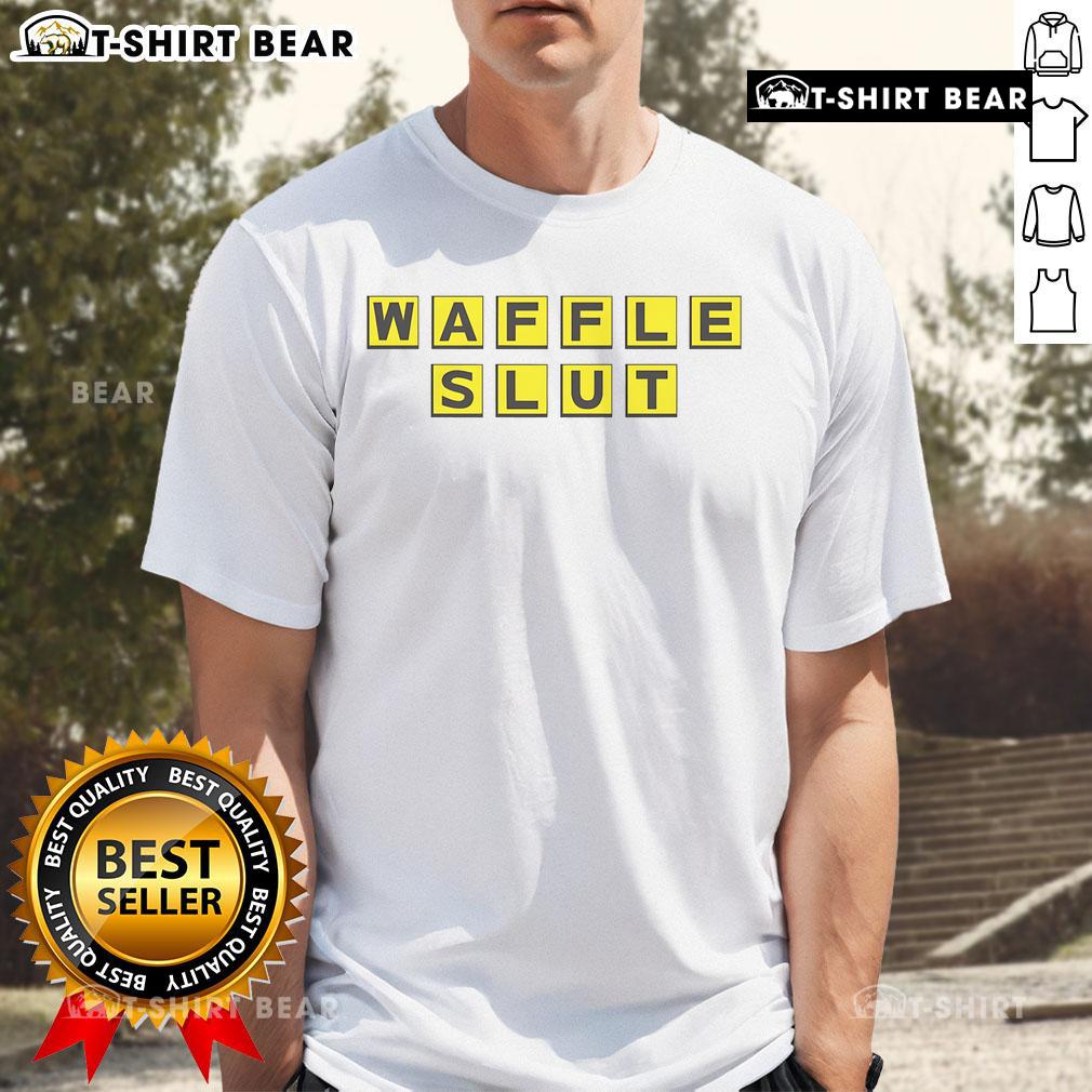 Official Waffle Slut T-Shirt featuring playful design and stylish typography, perfect for breakfast lovers and casual wear.