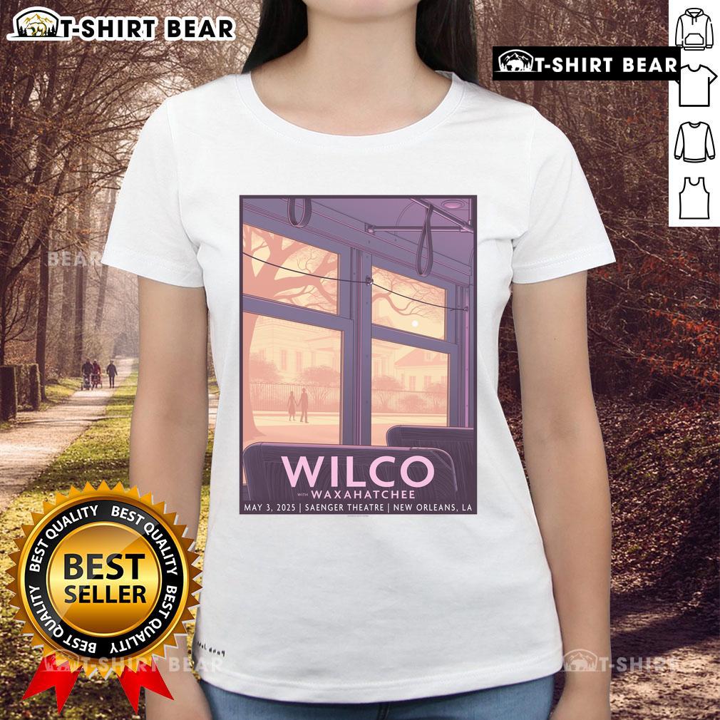 Alt Text: Official Wilco Waxahatchee tour poster for New Orleans, featuring a stylish ladies tee design, dated 05-03-2025.