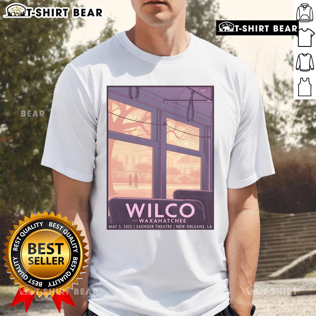 Official Wilco Waxahatchee Tour New Orleans 05-03-2025 Poster T-Shirt featuring vibrant artwork and concert details.