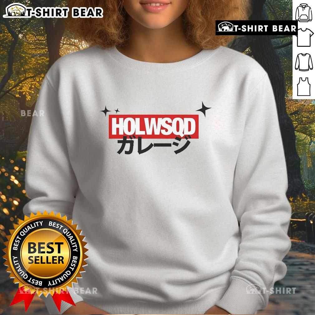 Alt Text: Official Xavier Wulf The Hollowsquad LA logo sweatshirt featuring bold graphic design, perfect for fans and streetwear lovers.