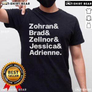 Official Zohran, Brad, Zellnor, Jessica, and Adrienne T-Shirt featuring vibrant designs celebrating the group.